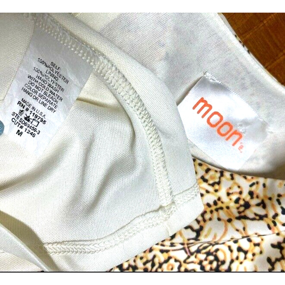 Moon Women's floral print mini Dress long sleeve Lined Scoop Neck sz Medium - Picture 10 of 10